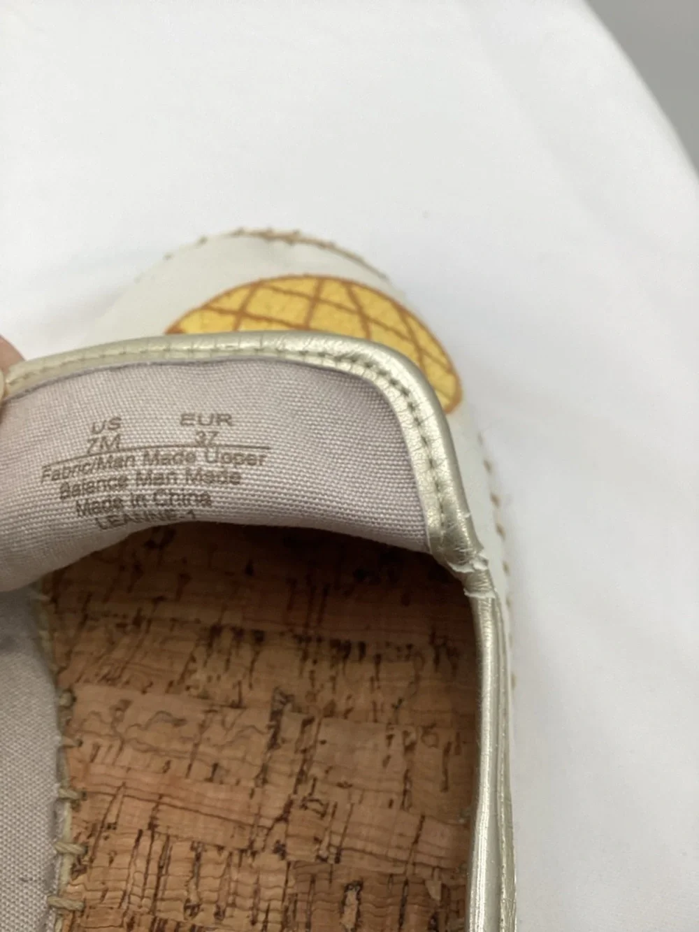 Circus by Sam Edelman White Canvas Slip-On Espadrilles with Yellow Pineapple